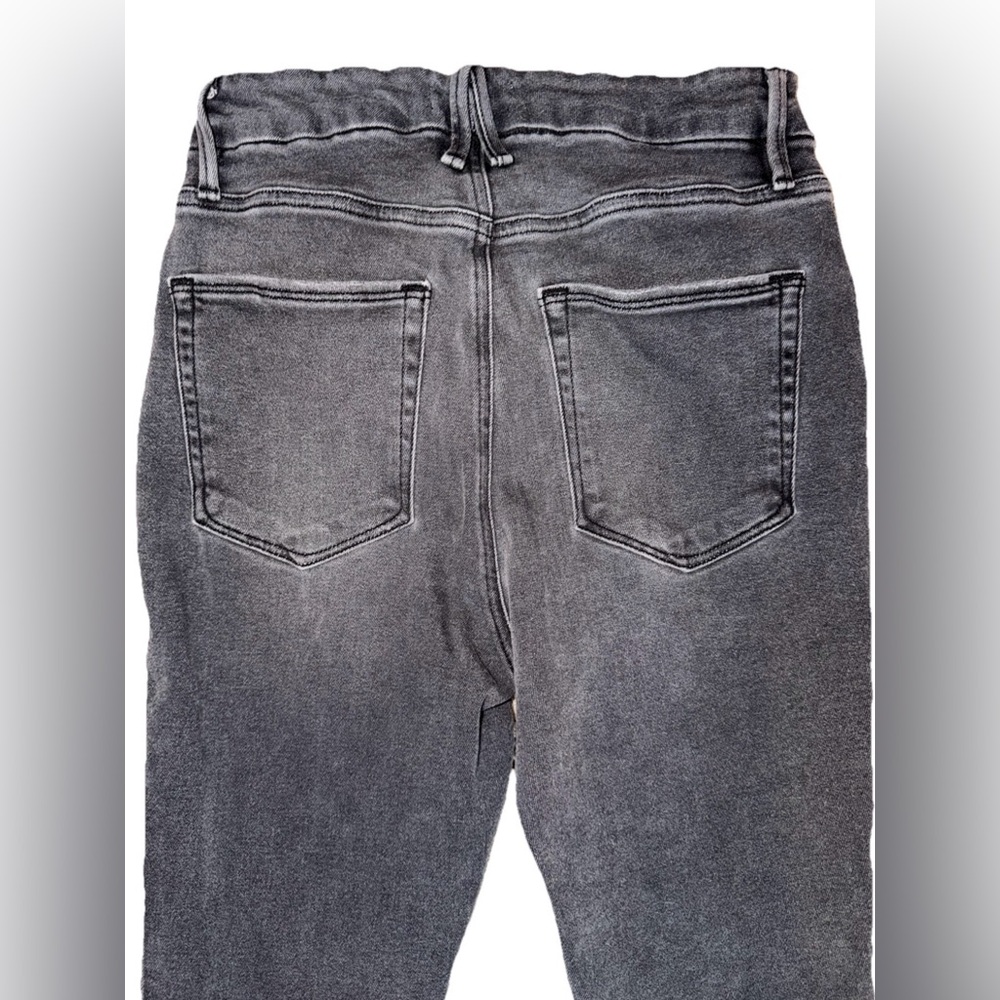 Good American Good Waist Crop Raw Hem Jeans Black180 Size 28 - Picture 9 of 11